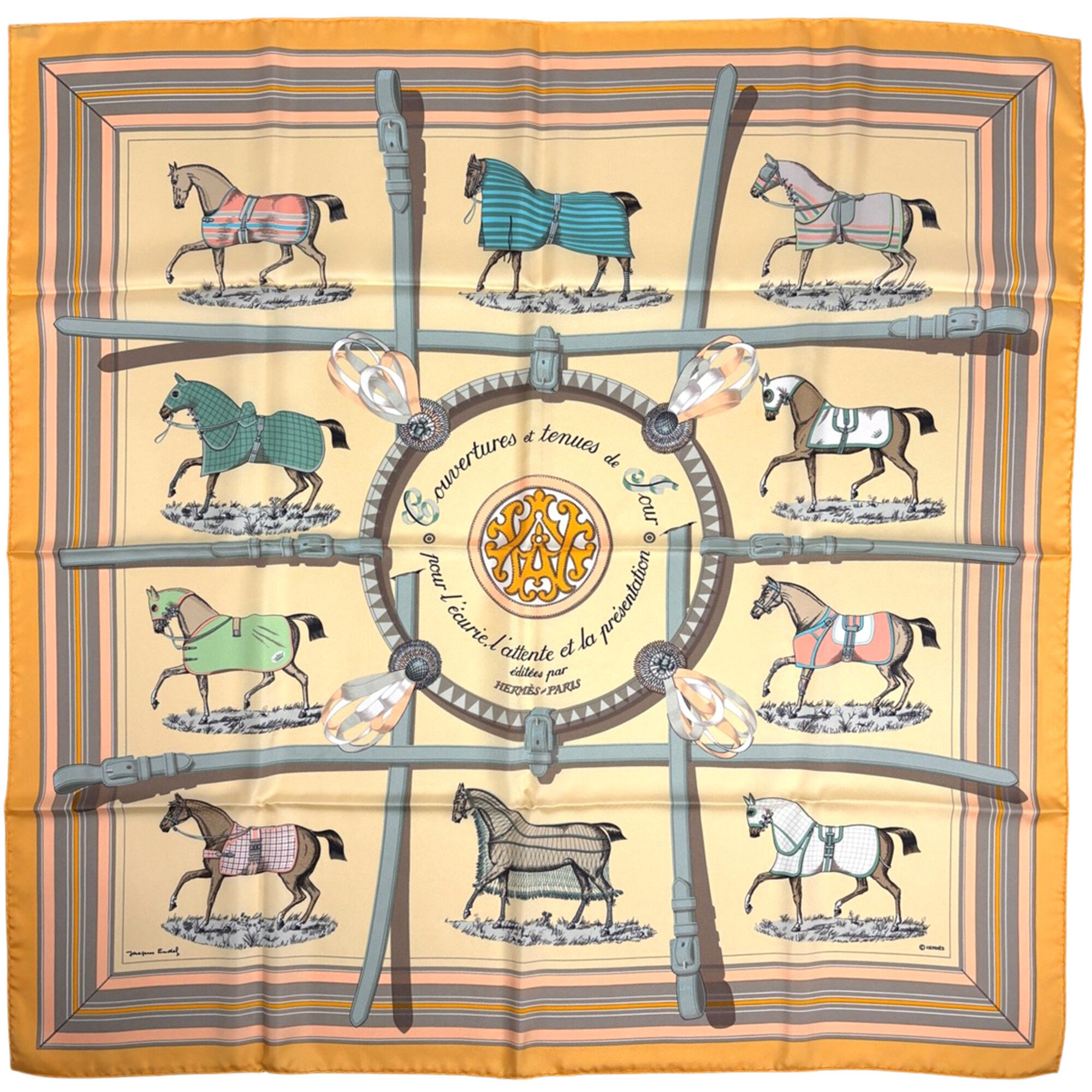 Hermes Carre 90 Couvertures Et Tenues De Jour Scarf/Muffler, Horse Blanket De...